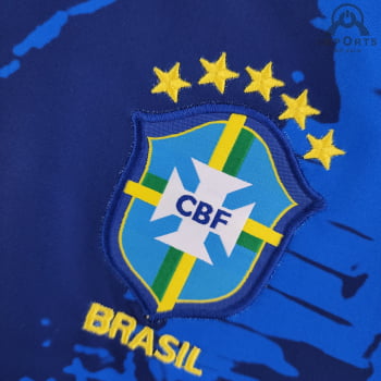 Camisa da Seleção Brasileira 2022 Versão Feminina Clássica Azul + Personalização Grátis