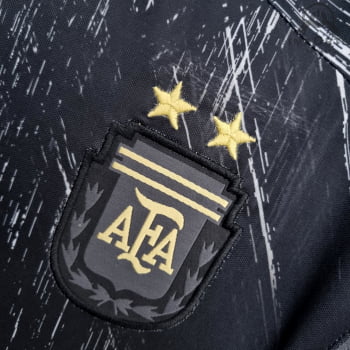Camisa da Seleção Argentina 2022 Comemorativa Black Versão Torcedor + Personalização Grátis Camisa da Seleção Argentina 2022 Comemorativa Black Versão Torcedor + Personalização Grátis