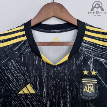 Camisa da Seleção Argentina 2022 Comemorativa Black Versão Torcedor + Personalização Grátis