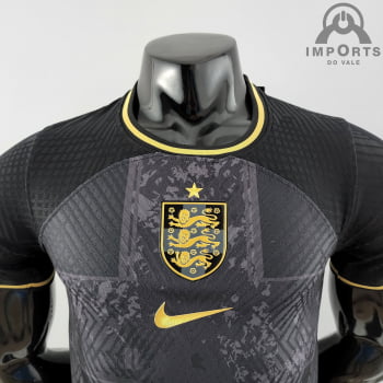 Camisa da Seleção Inglesa 2022 Versão Jogador Preta + Personalização Grátis