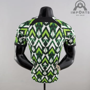 Camisa da Seleção Nigeriana 2022 Versão Jogador Branca/verde + Personalização Grátis
