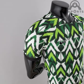 Camisa da Seleção Nigeriana 2022 Versão Jogador Branca/verde + Personalização Grátis