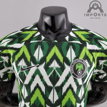 Camisa da Seleção Nigeriana 2022 Versão Jogador Branca/verde + Personalização Grátis