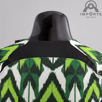 Camisa da Seleção Nigeriana 2022 Versão Jogador Branca/verde + Personalização Grátis