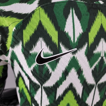 Camisa da Seleção Nigeriana 2022 Versão Jogador Branca/verde + Personalização Grátis