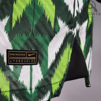 Camisa da Seleção Nigeriana 2022 Versão Jogador Branca/verde + Personalização Grátis