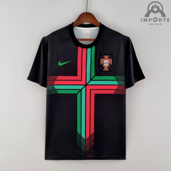 Camisa da Seleção Portuguesa 2022 Concept Preta Versão Torcedor + Personalização Grátis Camisa da Seleção Portuguesa 2022 Concept Preta Versão Torcedor + Personalização Grátis