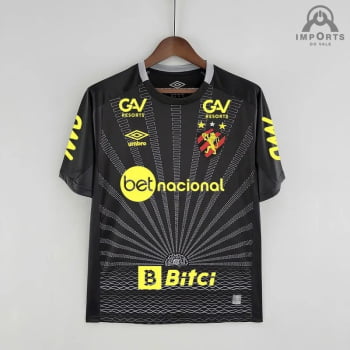 Camisa Sport Recife 22/23 Goleiro Preta + Patrocínios + Personalização grátis 