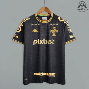 Camisa Vasco 22/23 Goleiro Preta + Patrocínios + Personalização Grátis