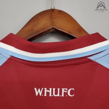 Camisa West Ham I 21/22 Versão Torcedor + Personalização Grátis