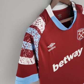 Camisa West Ham United l 22/23 Versão Torcedor + Personalização Grátis