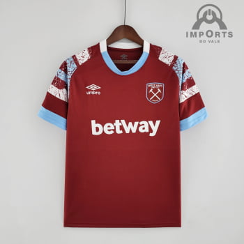 Camisa West Ham United l 22/23 Versão Torcedor + Personalização Grátis Camisa West Ham United l 22/23 Versão Torcedor + Personalização Grátis