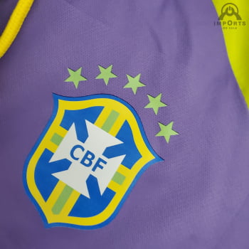Jaqueta Corta-Vento da Seleção Brasileira 21/22 - Amarelo/lilás
