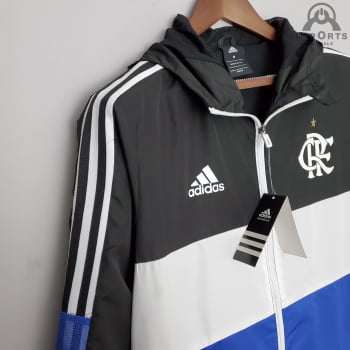 Jaqueta Corta-Vento Flamengo 22/23 - Azul/Branco