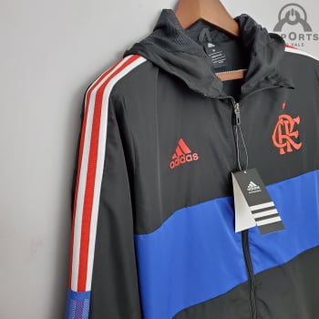 Jaqueta Corta-Vento Flamengo 22/23 - Preto/Azul