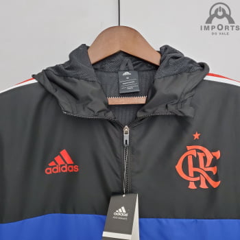 Jaqueta Corta-Vento Flamengo 22/23 - Preto/Azul