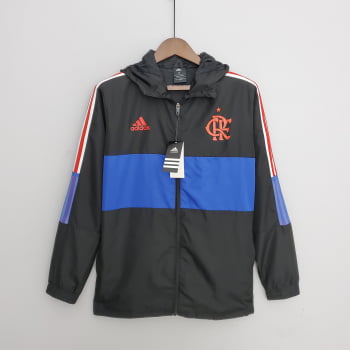 Jaqueta Corta-Vento Flamengo 22/23 - Preto/Azul