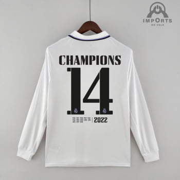 Manga longa Real Madrid l 22/23 Final da Champions League + Personalização Grátis