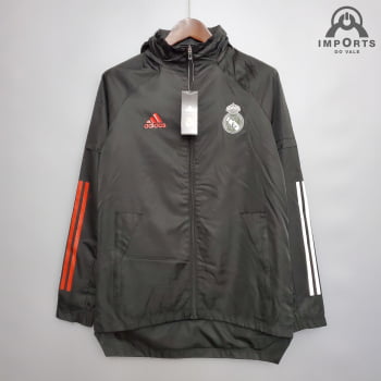 Jaqueta Corta-Vento Real Madrid 20/21 - Preto/branco/vermelho