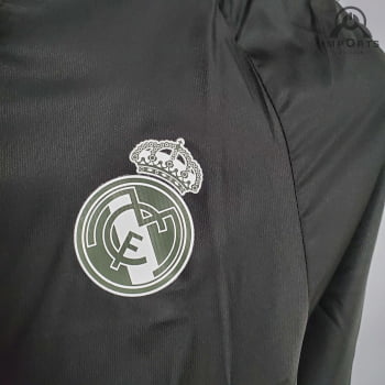 Jaqueta Corta-Vento Real Madrid 20/21 - Preto/branco/vermelho