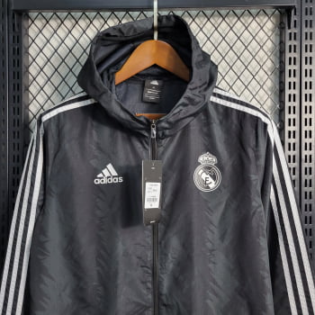 Jaqueta Corta-Vento Real Madrid 23/24 - Preto Camuflado