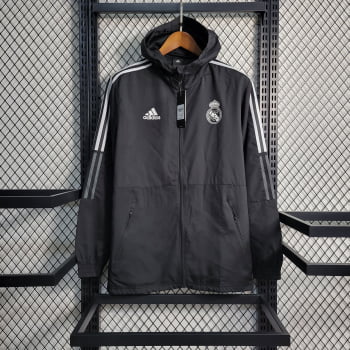 Corta-Vento Real Madrid 23/24 - Preto Listrado