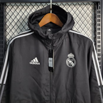 Corta-Vento Real Madrid 23/24 - Preto Listrado