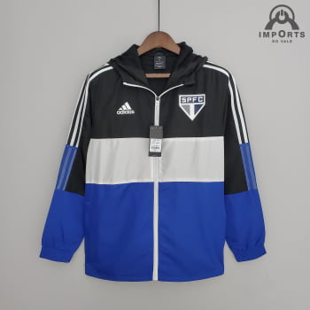 Jaqueta Corta-Vento São Paulo 22/23 - Preto/branco/azul