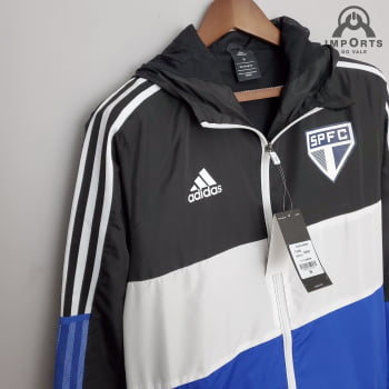 Jaqueta Corta-Vento São Paulo 22/23 - Preto/branco/azul