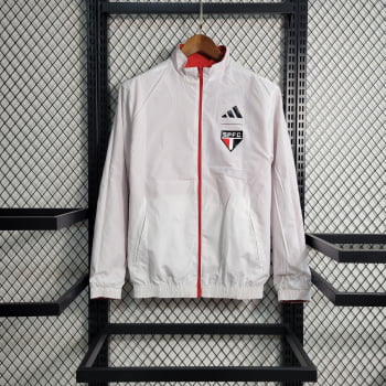 Jaqueta Corta-Vento São Paulo 23/24 - Branco/vermelho reversível