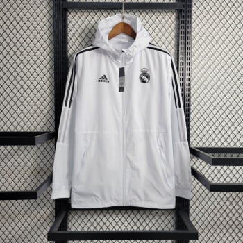 Jaqueta Corta-Vento Real Madrid 23/24 - Branco/preto