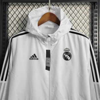 Jaqueta Corta-Vento Real Madrid 23/24 - Branco/preto