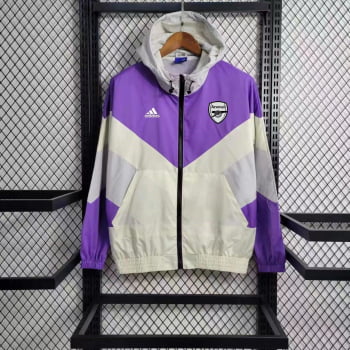 Jaqueta Corta-Vento Arsenal 23/24 - Branco/roxo