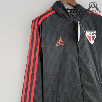 Jaqueta Corta-Vento São Paulo 22/23 - Preto/vermelho