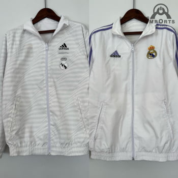 Jaqueta Corta-Vento Real Madrid 23/24 - Branco Dupla Face