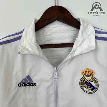 Jaqueta Corta-Vento Real Madrid 23/24 - Branco Dupla Face