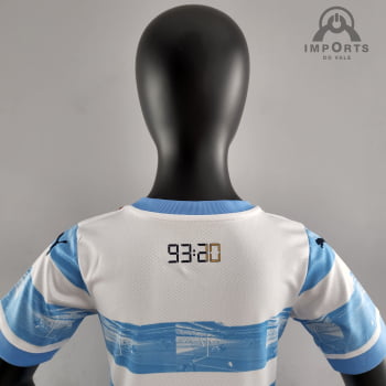 Kit Infantil Manchester City 22/23 Versão Jogador Ed. Especial Azul e Branco