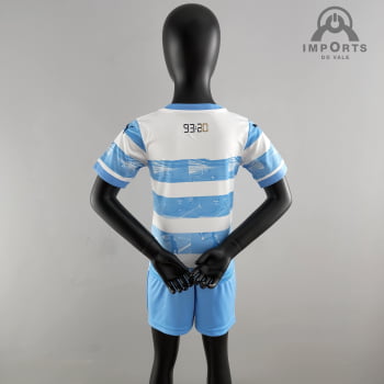 Kit Infantil Manchester City 22/23 Versão Jogador Ed. Especial Azul e Branco
