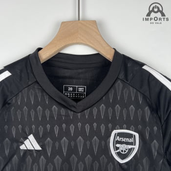 Kit Infantil Arsenal 23/24 Goleiro Preta + Personalização Grátis