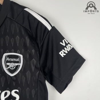 Kit Infantil Arsenal 23/24 Goleiro Preta + Personalização Grátis