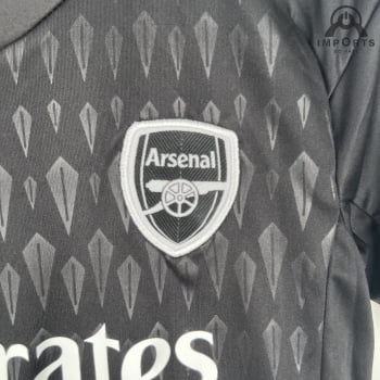 Kit Infantil Arsenal 23/24 Goleiro Preta + Personalização Grátis