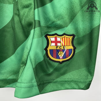 Kit Infantil Barcelona 23/24 Goleiro Verde + Personalização Grátis