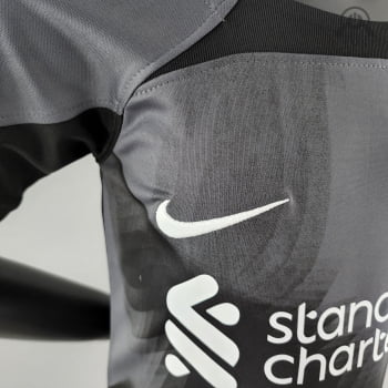 Kit Infantil Liverpool 22/23 Goleiro Preto + Personalização Grátis