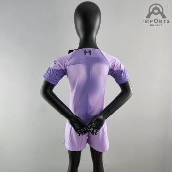 Kit Infantil Liverpool 22/23 Goleiro Roxo + Personalização Grátis