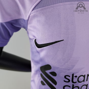 Kit Infantil Liverpool 22/23 Goleiro Roxo + Personalização Grátis