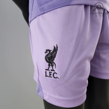 Kit Infantil Liverpool 22/23 Goleiro Roxo + Personalização Grátis