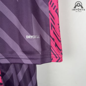 Kit Infantil Manchester City 23/24 Goleiro Personalização Grátis - Roxo