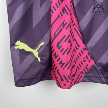 Kit Infantil Manchester City 23/24 Goleiro Personalização Grátis - Roxo