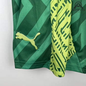 Kit Infantil Manchester City 23/24 Goleiro Personalização Grátis - Verde