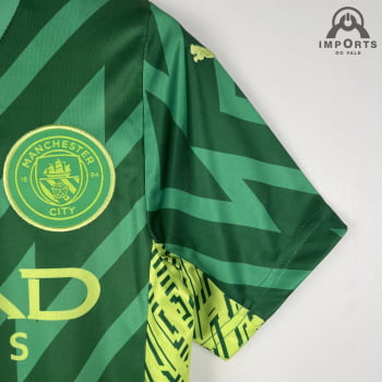 Kit Infantil Manchester City 23/24 Goleiro Personalização Grátis - Verde